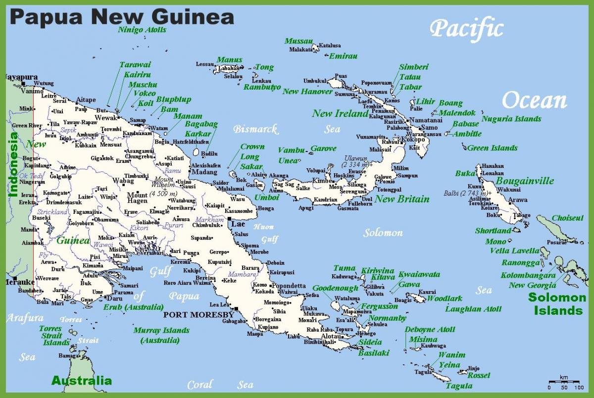 papua nueva guinea en el mapa