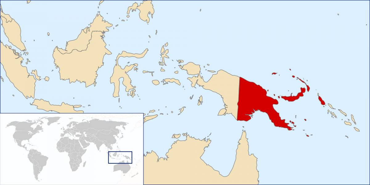 papua nueva guinea ubicación en el mapa del mundo