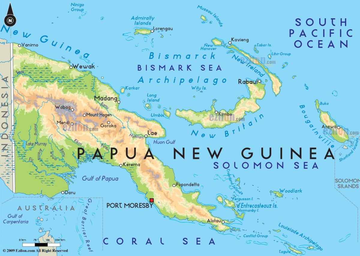 mapa de port moresby, papúa nueva guinea