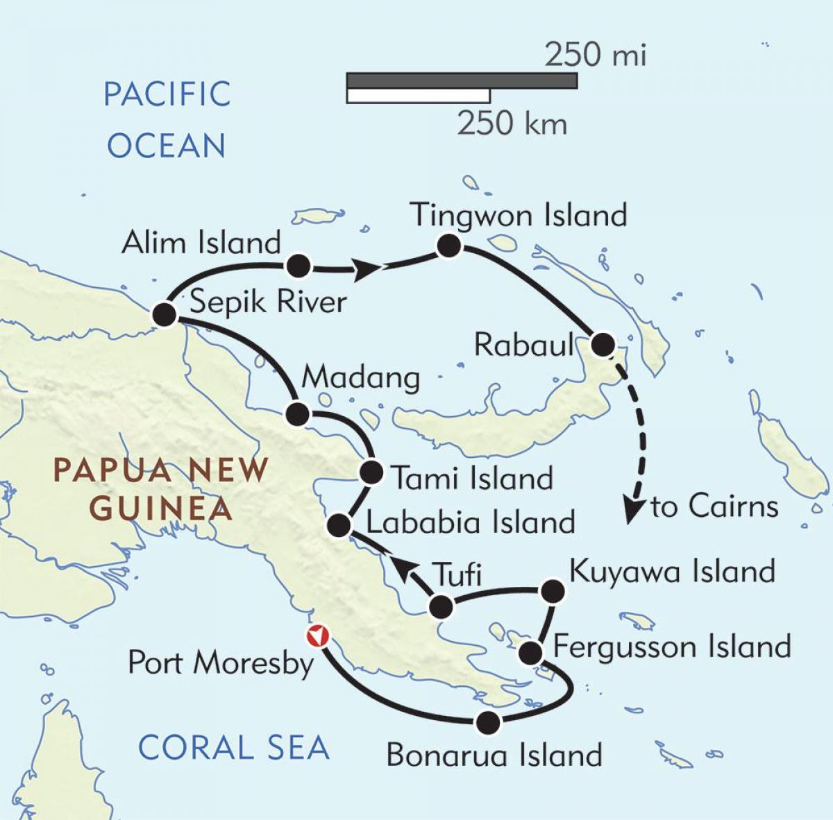 mapa de rabaul papúa nueva guinea