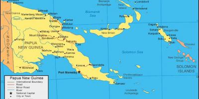 Mapa de papúa nueva guinea y los países vecinos