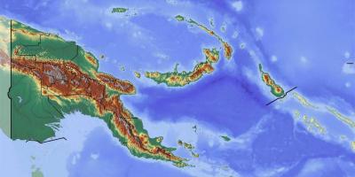 Papua nueva guinea mapa topográfico