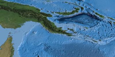 Mapa de satélite de mapa de papúa nueva guinea