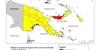 Mapa de papúa nueva guinea de la malaria